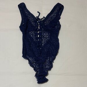 Victoria's Secret Navy Lace Bodysuit